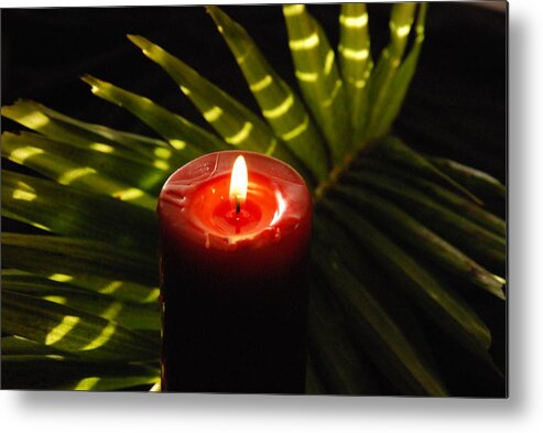 Candle Metal Print featuring the photograph Christmas Candle by Susanne Van Hulst