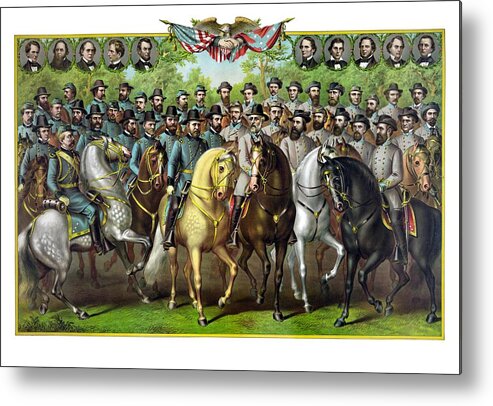 Civil War Metal Print featuring the painting Civil War Generals and Statesman by War Is Hell Store