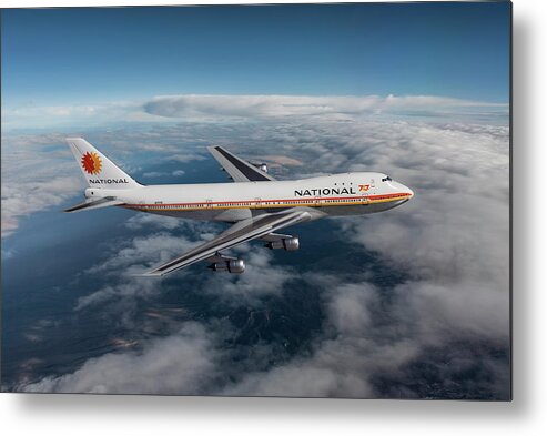 National Airlines Metal Print featuring the digital art Classic National Airlines Boeing 747-135 by Erik Simonsen