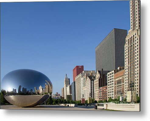 Bean Metal Print featuring the photograph Cloudgate Reflects Michigan Avenue by David Levin