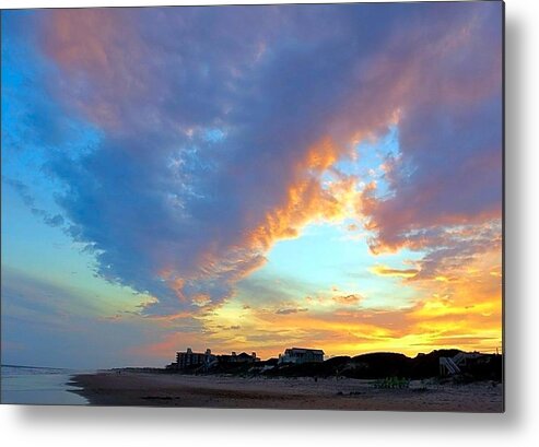 Beach Metal Print featuring the photograph Clouds at Sunset by Betty Buller Whitehead