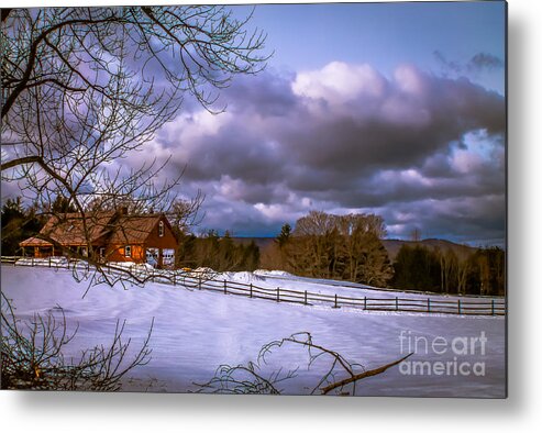 New England Metal Print featuring the photograph Cloudy day in Vermont by Claudia M Photography