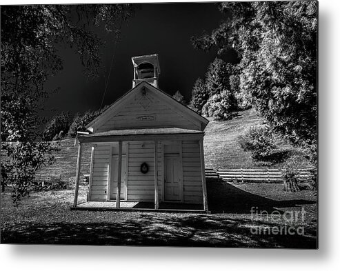 Schoolhouse Metal Print featuring the photograph Coleman Valley Schoolhouse Road Infrared Black and White #1 by Blake Webster
