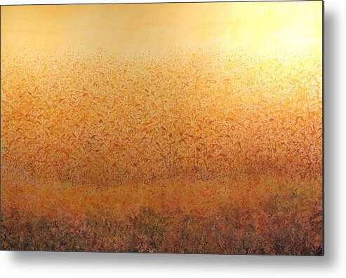 Abstract Metal Print featuring the painting Corn Glow by Ken Marsden