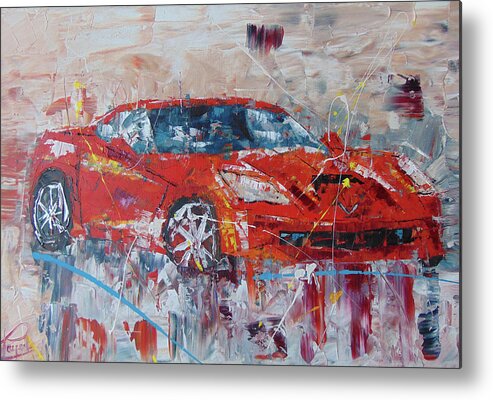 Impressionist Metal Print featuring the painting Corvette by Frederic Payet