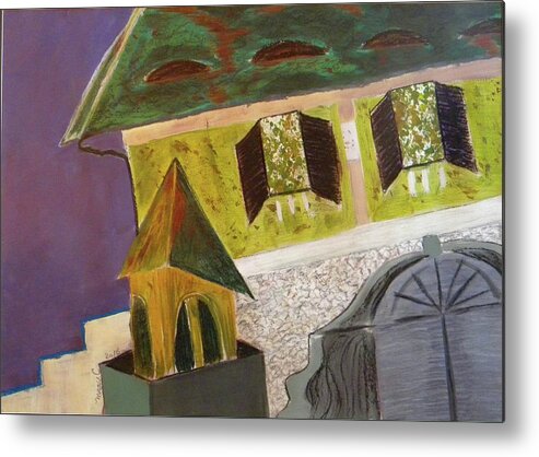 Hose Metal Print featuring the pastel Country house by Manuela Constantin