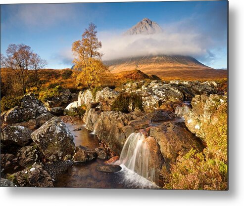 Autumn Metal Print featuring the photograph Coupall Falls Glencoe by Stephen Taylor