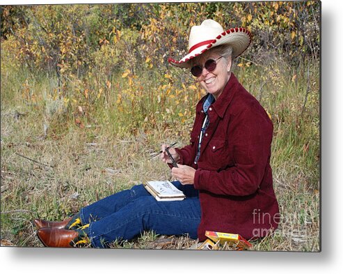 Cowgirl Metal Print featuring the photograph Cowgirl Artist by Jim Goodman