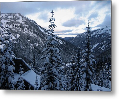 Crystal Mountain Ski Resort Metal Print featuring the photograph Crystal Mountain Dawn by Lorraine Devon Wilke