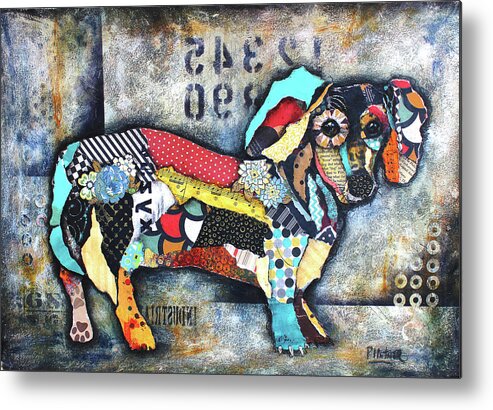 Dachshund Metal Print featuring the mixed media Dachshund 2 by Patricia Lintner