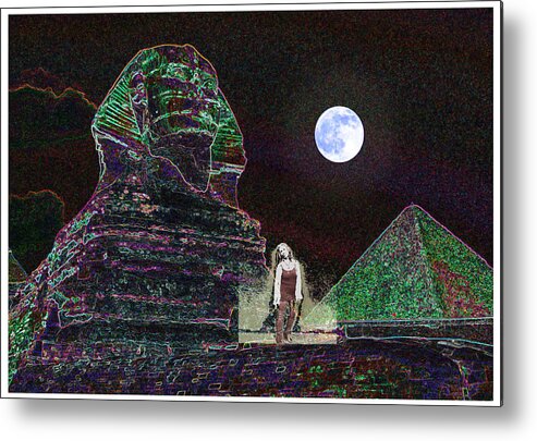 Egypt Metal Print featuring the photograph Dance with Me Under This Egyptian Moon by Feather Redfox