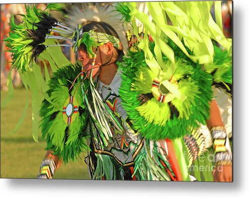Indian Metal Print featuring the photograph Dancer in Green by Dennis Hammer