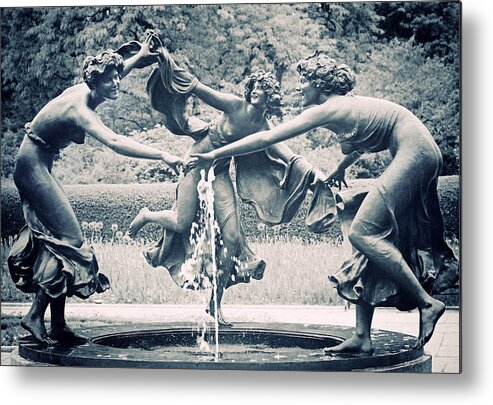 Untermyer Fountain Metal Print featuring the photograph Dancing Maidens by Jessica Jenney