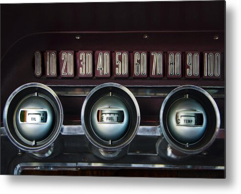 Ford Metal Print featuring the photograph Dashboard Detail -1966 Ford Thunderbird by Mitch Spence