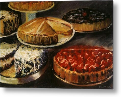 Still Life Food Dessert Pie Delicious Metal Print featuring the pastel Delicious Zero Calories by Pat Snook