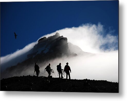 Climbers Metal Print featuring the photograph Descent from Storm by Alasdair Turner