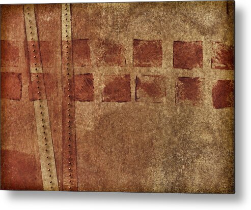 Dots Metal Print featuring the mixed media Dotted Squares Mixed Media 1 by Carol Leigh