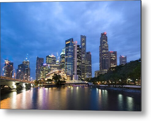 Dusk Metal Print featuring the photograph Dusk in the city by Ng Hock How