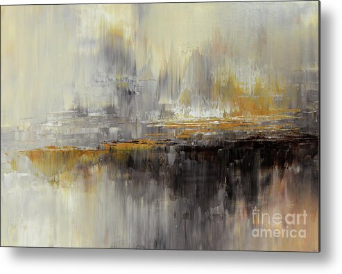 Abstract Metal Print featuring the painting Dusty Mirage by Tatiana Iliina