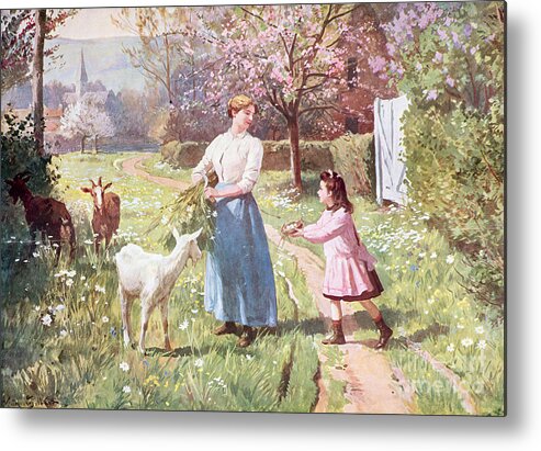 Easter Metal Print featuring the painting Easter Eggs in the Country by Victor Gabriel Gilbert