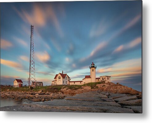 Eastern Point Light Metal Print featuring the photograph Eastern Point Lighthouse at Sunset by Kristen Wilkinson