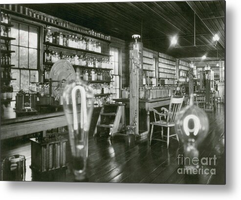 History Metal Print featuring the photograph Edisons Menlo Park Lab by Science Source
