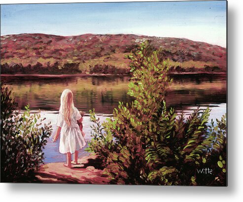 Groton Lake Metal Print featuring the painting Elizabeth at Groton Lake by Marie Witte