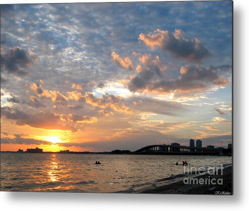 Sunset Metal Print featuring the photograph End Of A Beach Day by Keiko Richter