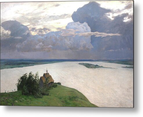 Isaac Levitan Metal Print featuring the painting Eternal Peace by Isaac Levitan