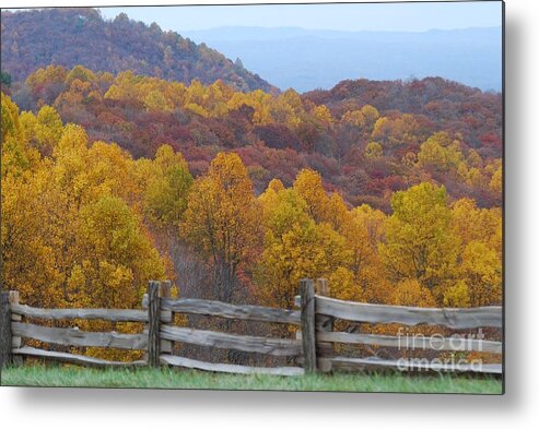 Fence Metal Print featuring the photograph Fall Blend by Eric Liller