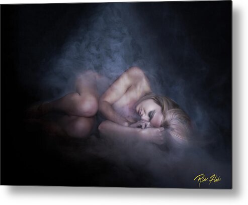 Conditions Metal Print featuring the photograph Fallen Figure in the fog by Rikk Flohr