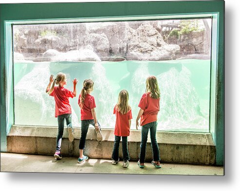 N.c. Zoo Metal Print featuring the photograph First Grade Zoo Trip by Cynthia Wolfe