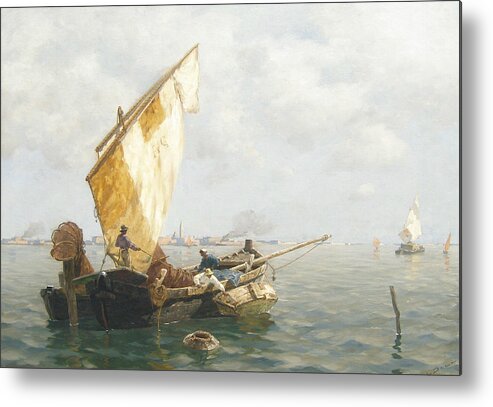 19th Century Art Metal Print featuring the painting Fisherman in Venice by Ludwig Dill