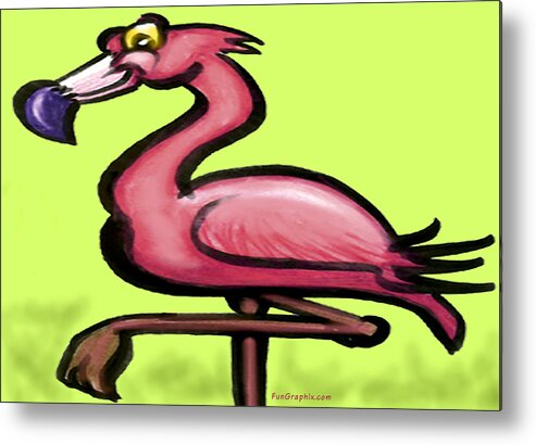 Flamingo Metal Print featuring the painting Flamingo by Kevin Middleton
