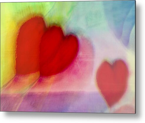 Hearts Metal Print featuring the photograph Floating Hearts by Susan Stone