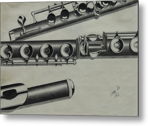 Flute Metal Print featuring the drawing Flutes by Gregory Lee