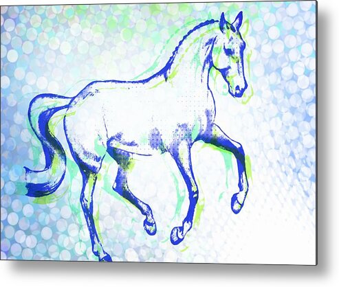 Art Metal Print featuring the photograph Flying Change Blues by Dressage Design