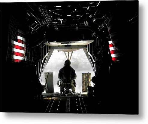Afghanistan Metal Print featuring the photograph Flying with the stars and stripes in Afghanistan by Jetson Nguyen