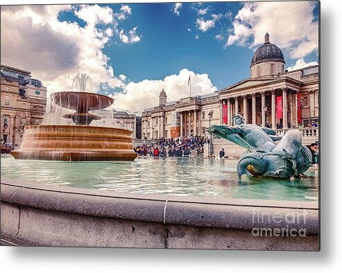 City Metal Print featuring the photograph Fountain by Mariusz Talarek