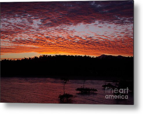Landscape Metal Print featuring the photograph Four Elements Sunset Sequence 2 Coconuts Qld by Kerryn Madsen - Pietsch