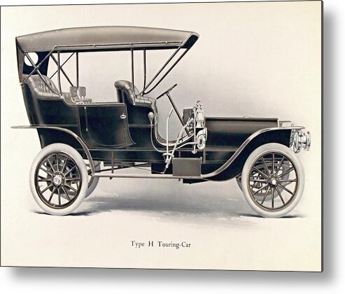 Auto Metal Print featuring the photograph Franklin Type H Touring-car, 1908 by Vincent Monozlay