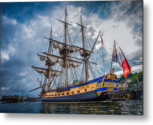Castine Metal Print featuring the photograph Frigate Hermione 01 by Fred LeBlanc