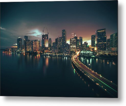 North America Metal Print featuring the photograph from Brickell Key by Nisah Cheatham