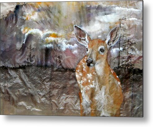 Animal Metal Print featuring the painting From My Eyes I See by Debbi Saccomanno Chan
