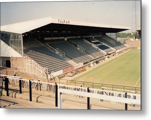 Fulham Metal Print featuring the photograph Fulham - Craven Cottage - Riverside Stand 3 - September 1991 by Legendary Football Grounds