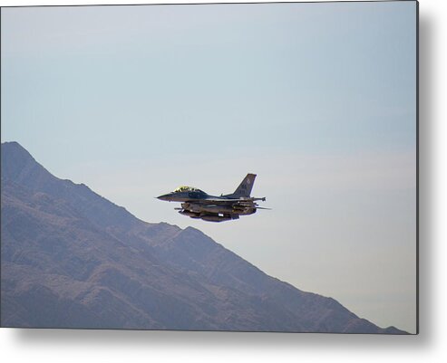 General Dynamics Metal Print featuring the photograph General Dynamics F-16 WA 839 - Nellis AFB by John Black