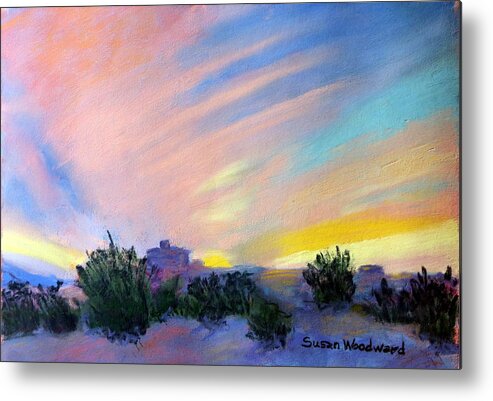 Pastel Painting Metal Print featuring the pastel Gila Bend Sunset by Susan Woodward