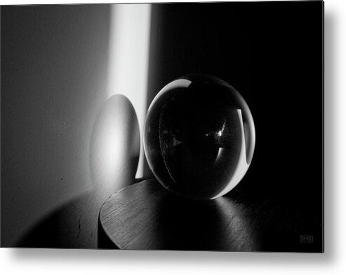 Glass Metal Print featuring the photograph Glass Sphere in Light and Shadow by David Gordon