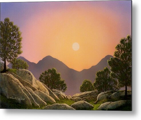 Mountains Metal Print featuring the painting Glowing Landscape by Frank Wilson