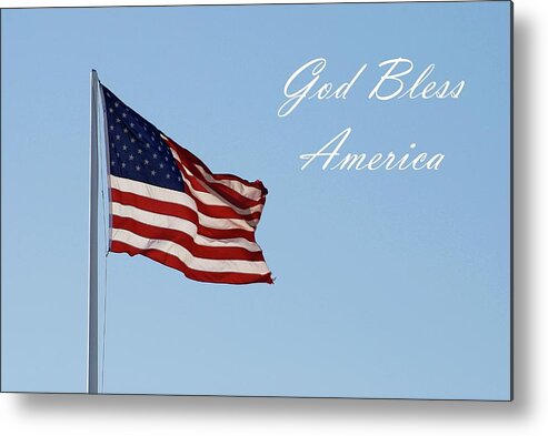 American Flag Metal Print featuring the photograph God Bless America by Angie Tirado